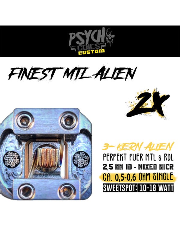 Psycho Coils - Finest MTL Coil - 3-Kern Alien - 2,...